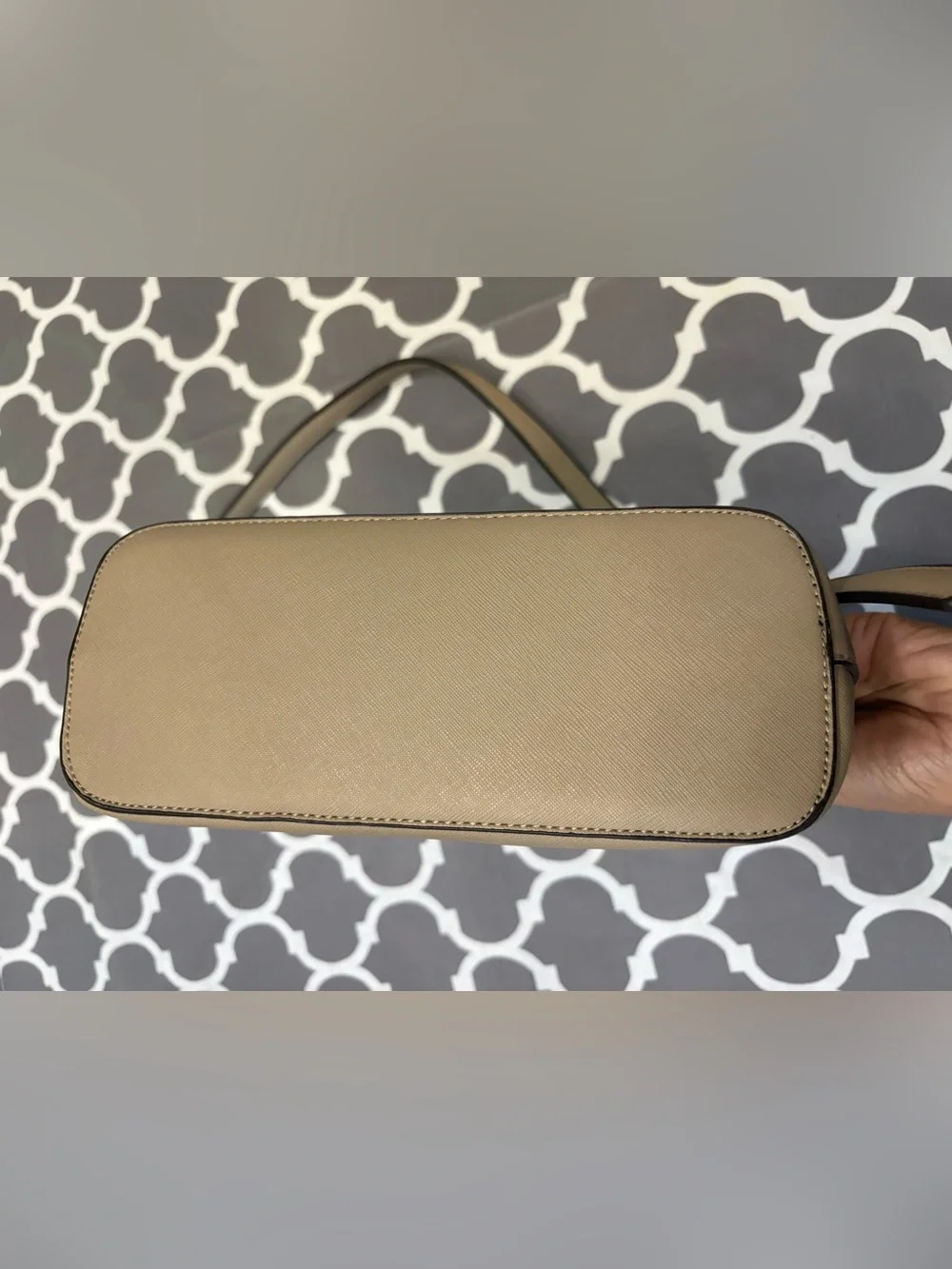 Kate Spade tan Saffiano leather dome crossbody bag purse